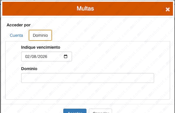 Formulario para consultar multas de Arias por patente